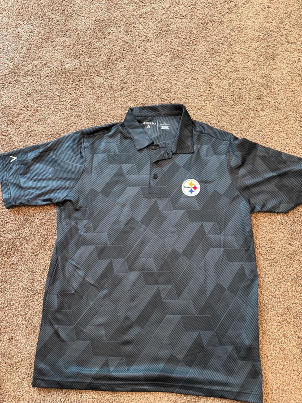 Antigua Men’s Black Pittsburgh Steelers Polo